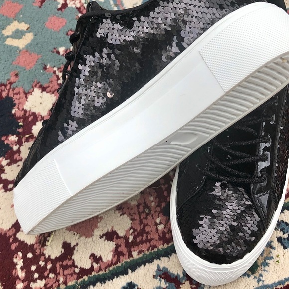 FINAL SALE! Last Sizes!!! Black Sequin Sneakers - Picture 7 of 8